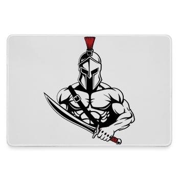 Spartan Gladiator Sword Mascot Spartan Gym - Large Gaming Mouse Mat - grey - Front