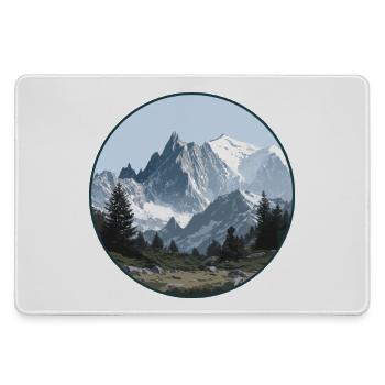 Mont-Blanc-Gebirgslandschaft - Mousepad groß für Gamer - Grau - Vorne