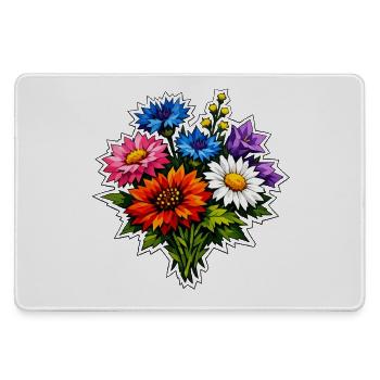 Buntes Dahlienbouquet - Mousepad groß für Gamer - Grau - Vorne