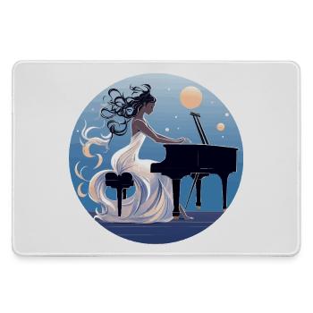 Moonlit Night at the Piano Diva - Large Gaming Mouse Mat - grey - Front