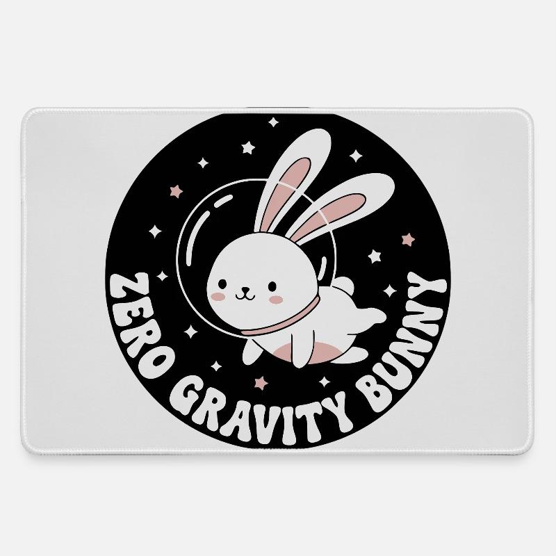 Zero Gravity Bunny - Large Gaming Mouse Mat - grey