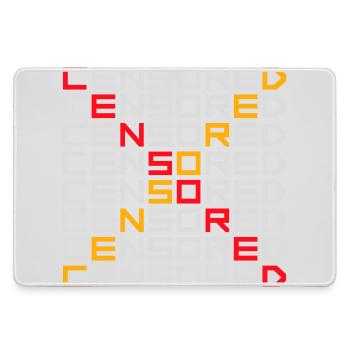 Censored Funny Statement Freedom Logo - Large Gaming Mouse Mat - grey - Front