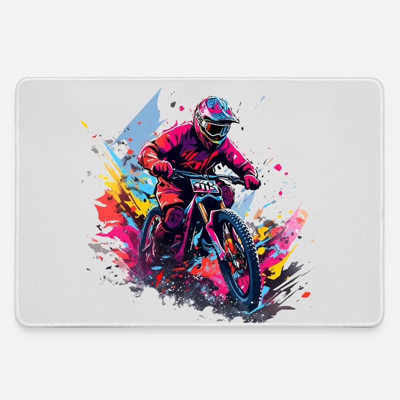Motocross Color Splash Riders - Large Gaming Mouse Mat - grey
