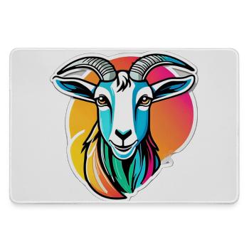 Colorful Rainbow Goat - Large Gaming Mouse Mat - grey - Front