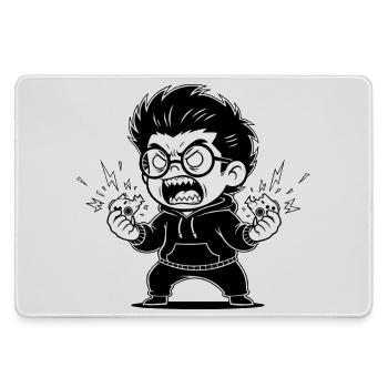 Gamer Anger Controller Zerbrochene Wut - Mousepad groß für Gamer - Grau - Vorne