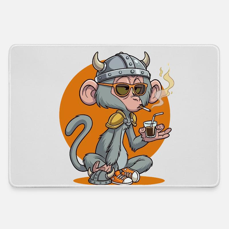 Monkey_2 - Large Gaming Mouse Mat - grey