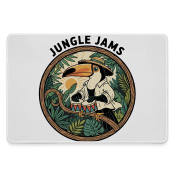 Toucan Jungle jammet Bongo-Schlagzeuger Retro - Mousepad groß für Gamer - Grau - Vorne