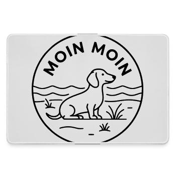 Moin Dackel Meer Badge - Mousepad groß für Gamer - Grau - Vorne