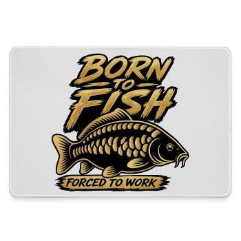 Geboren von Fischen, die gezwungen wurden, Karpfendesign zu arbeiten - Mousepad groß für Gamer - Grau - Vorne