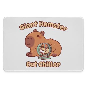 Cute Capybara Giant Hamster But Chiller - Large Gaming Mouse Mat - grey - Front