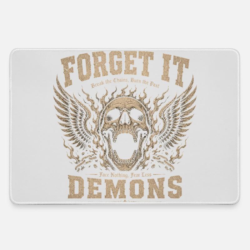 Forget It Demons Skull Wings - Large Gaming Mouse Mat - grey