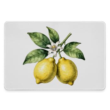 Botanische Zitronenbäume Aquarell - Mousepad groß für Gamer - Grau - Vorne