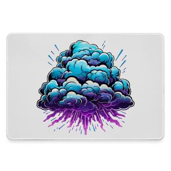 Blauer Wolkenknall Neon Burst - Mousepad groß für Gamer - Grau - Vorne