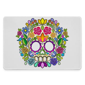 Calavera florale de crâne de sucre Jour des morts - Grand tapis de souris gamer - bruyère - Devant