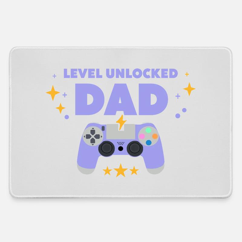 Level unlocked: Dad - Large Gaming Mouse Mat - grey