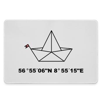 Folding boat, Ejerslev Havn coordinates design - Large Gaming Mouse Mat - grey - Front
