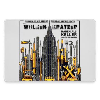 Auch Wolkenkratzer haben als Keller angefangen - Mousepad groß für Gamer - Grau - Vorne