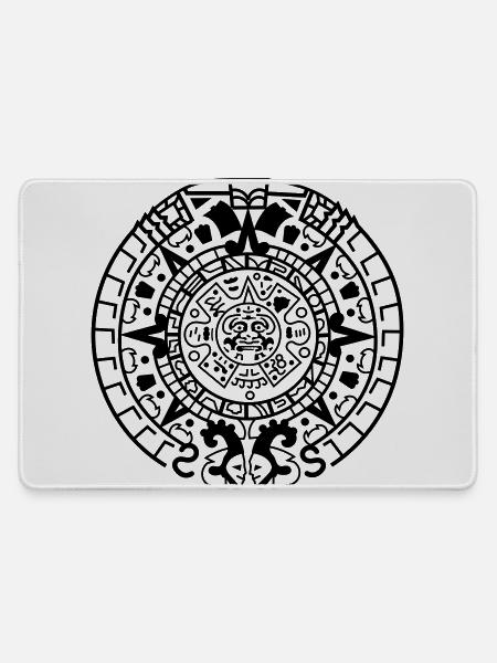Maya Kalender - Mousepad groß für Gamer - Grau