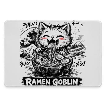 Katzen Ramen Nudel Japaner Anime Manga Kawaii - Mousepad groß für Gamer - Grau - Vorne