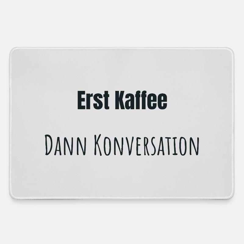 Coffee first, please - Large Gaming Mouse Mat - grey