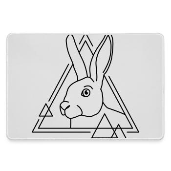 Rabbit in geometric shape - line art design - Large Gaming Mouse Mat - grey - Front