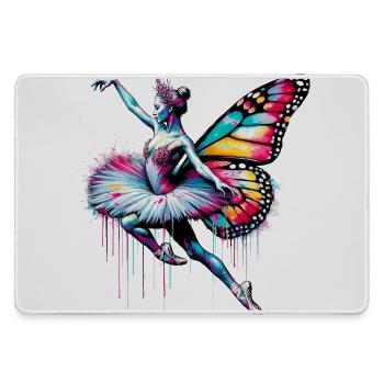 Ballerina mit Schmetterlingsflügeln Schmetterlinge Tutu - Mousepad groß für Gamer - Grau - Vorne