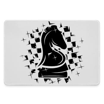 Schach knight Schachfigur Verein Illustration Logo - Mousepad groß für Gamer - Grau - Vorne