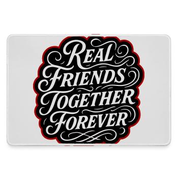 Real friends forever - Large Gaming Mouse Mat - grey - Front