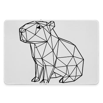 Capybara Géométrique Origami Moderne Animal Noir - Grand tapis de souris gamer - bruyère - Devant