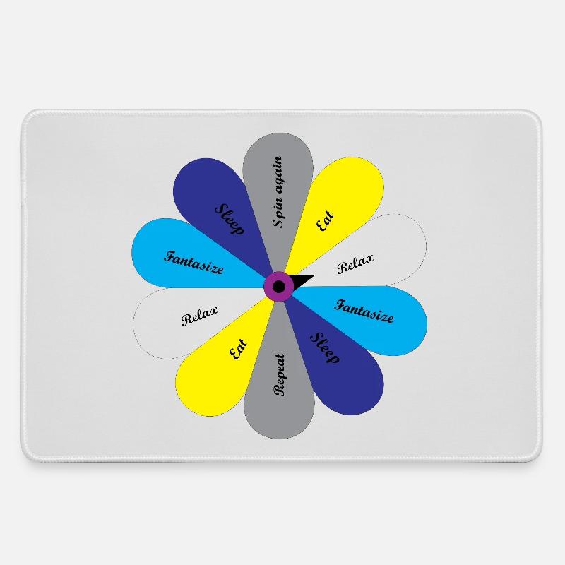 Easy life, relaxing, fantasizing, eating, sleeping - Large Gaming Mouse Mat - grey