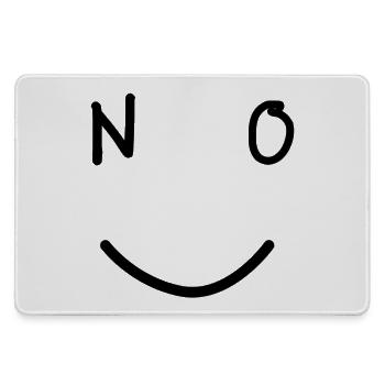 NO Smile Minimalistisch Gute Laune Design - Mousepad groß für Gamer - Grau - Vorne