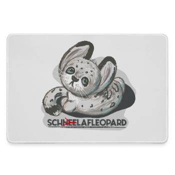 Schlafmütze Krissi, Schneeleopard - Mousepad groß für Gamer - Grau - Vorne