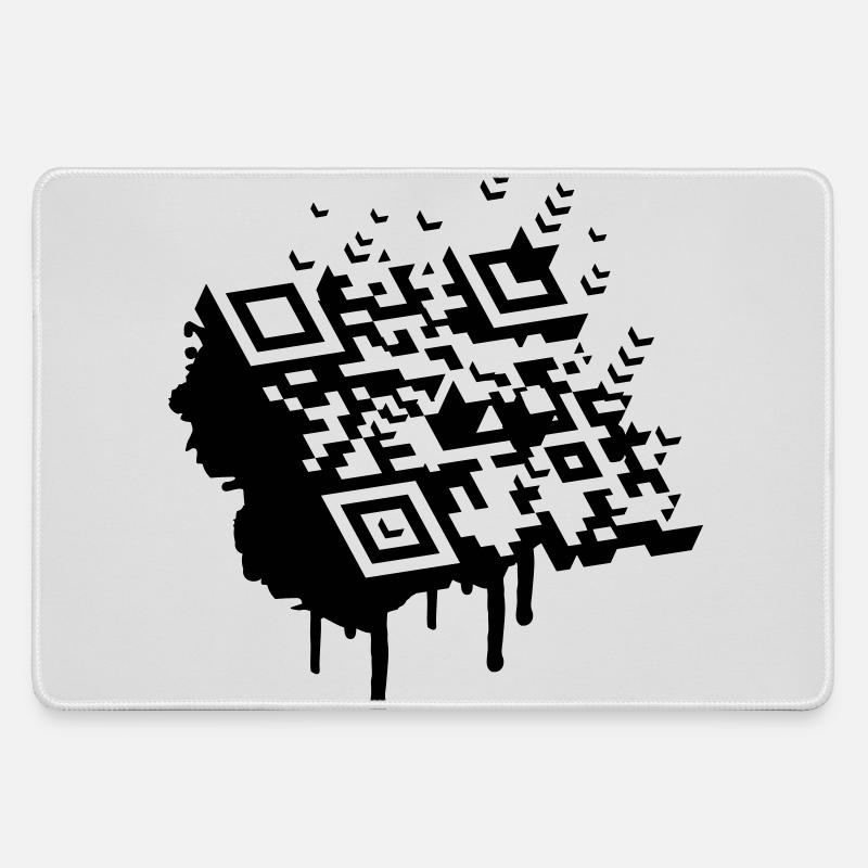 3D Barcode als Graffiti - Mousepad groß für Gamer - Grau