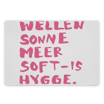 hygge words pink - Mousepad groß für Gamer - Grau - Vorne
