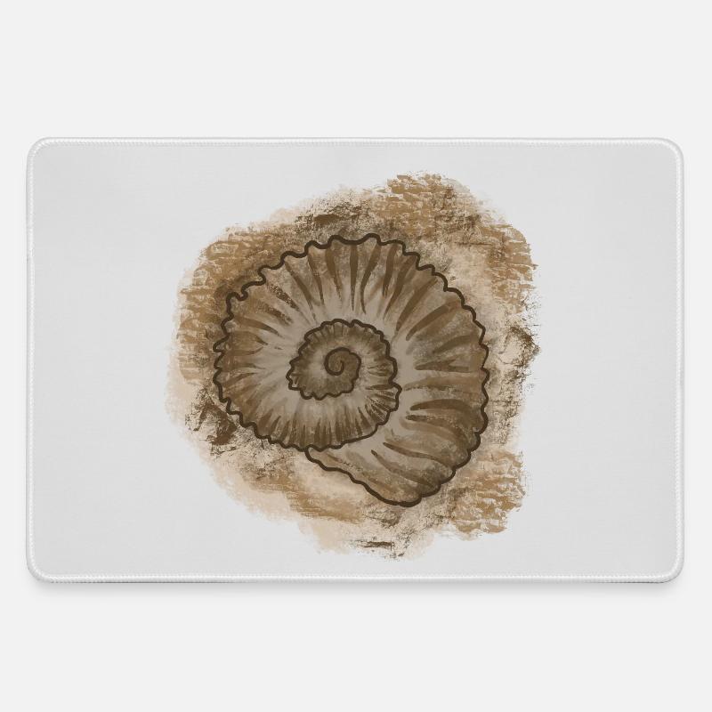 Antique Shell Illustration - Large Gaming Mouse Mat - grey
