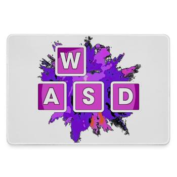 WASD Splash Gaming Blöcke - Mousepad groß für Gamer - Grau - Vorne