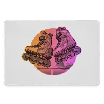 Skates, Vintage, Street, dynamisch, Sommeratmosphäre - Mousepad groß für Gamer - Grau - Vorne