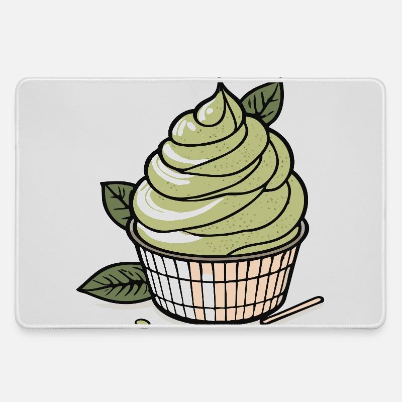 Matcha IceCream - Large Gaming Mouse Mat - grey