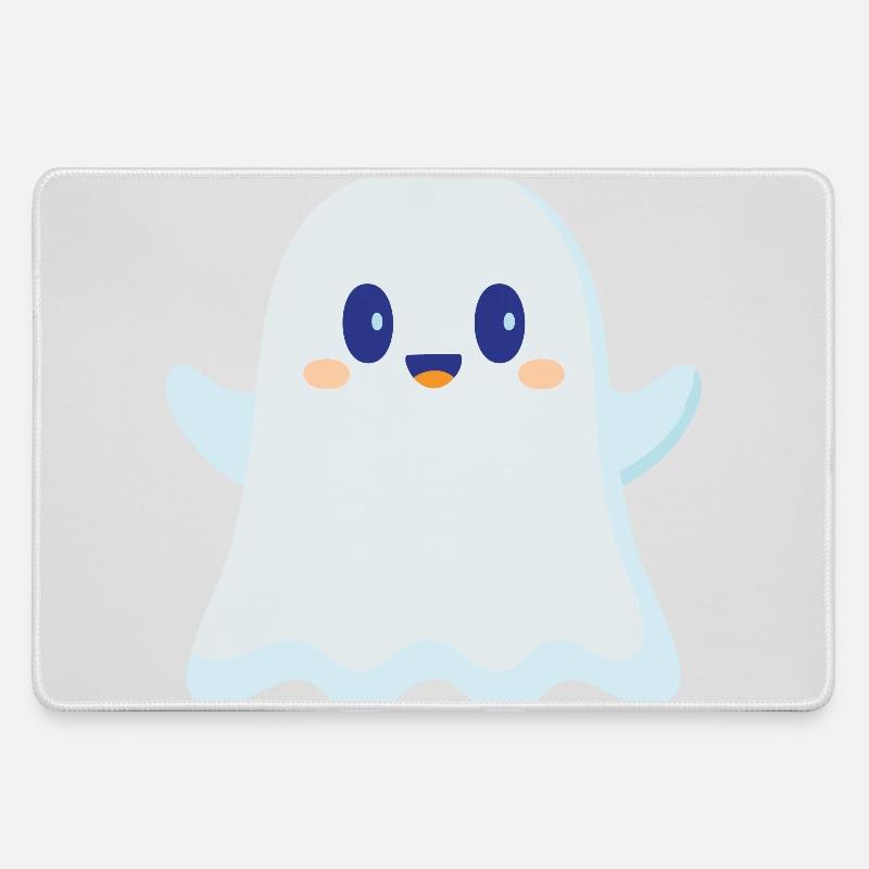 cute ghost - Large Gaming Mouse Mat - grey