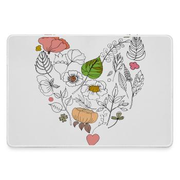 Florales Herz - Mousepad groß für Gamer - Grau - Vorne