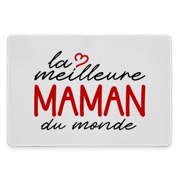 MAMAN Coeur Rouge Logo Lettré - Grand tapis de souris gamer - bruyère - Devant
