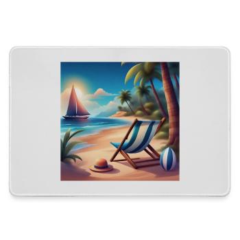 Urlaub am Meer, Sommerurlaub - Mousepad groß für Gamer - Grau - Vorne