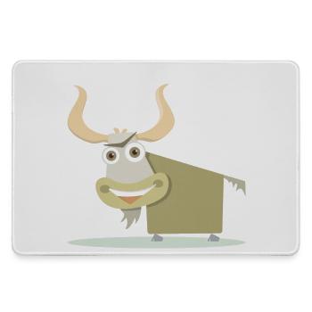 Illustration joyeuse d’une vache tibétaine. - Grand tapis de souris gamer - bruyère - Devant
