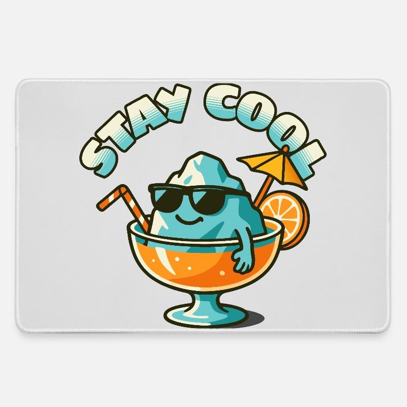 Stay Cool Isbjerg i Sommerglas - Large Gaming Mouse Mat - grey