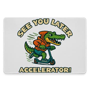 Crocodile on scooter - Large Gaming Mouse Mat - grey - Front
