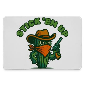 Cactus Cowboy with Bandana and Hat - Large Gaming Mouse Mat - grey - Front