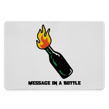 Message in a Bottle – rebellische Stimmung und Rock - Mousepad groß für Gamer - Grau - Vorne