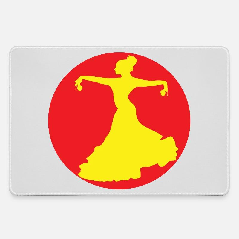 Flamenco dancer from Andalusia - Large Gaming Mouse Mat - grey