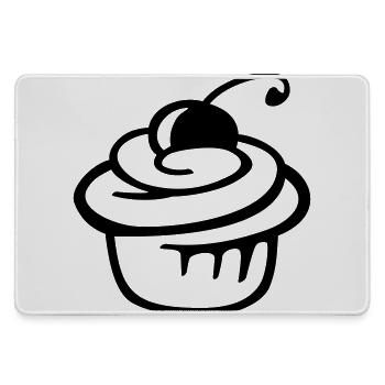 Cupcake Kirsche – Süßer Kuchen & Partyspaß - Mousepad groß für Gamer - Grau - Vorne