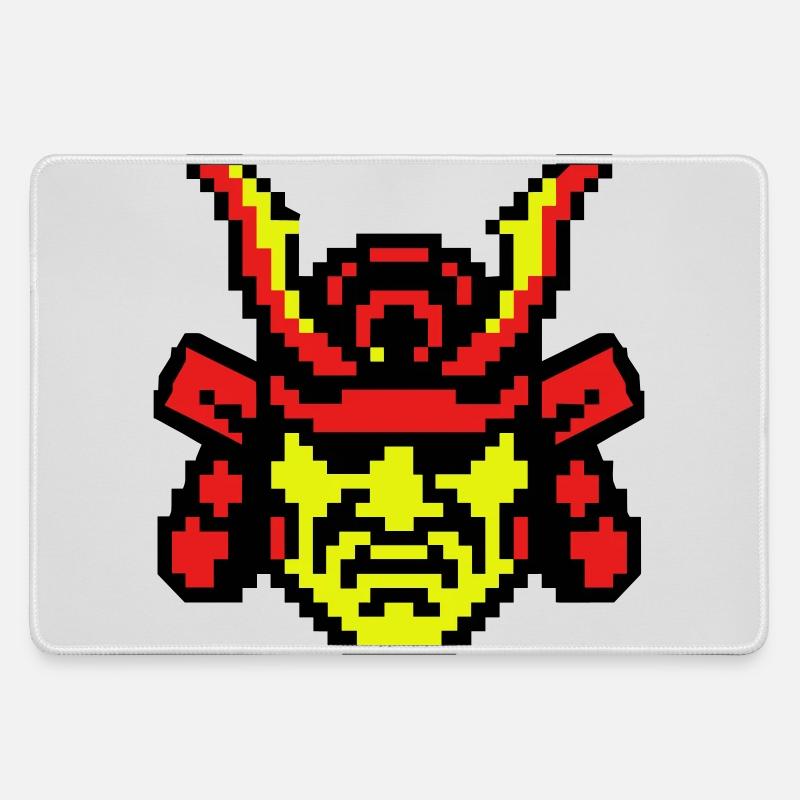 Pixel Samurai 8bit - Mousepad groß für Gamer - Grau